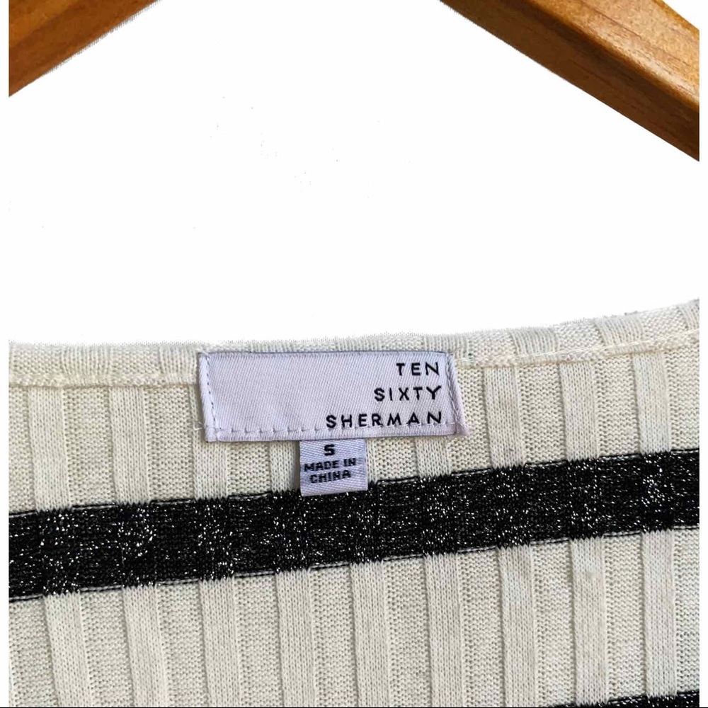 NWOT Nordstrom Ten Sixty Sherman white striped top - Picture 5 of 5